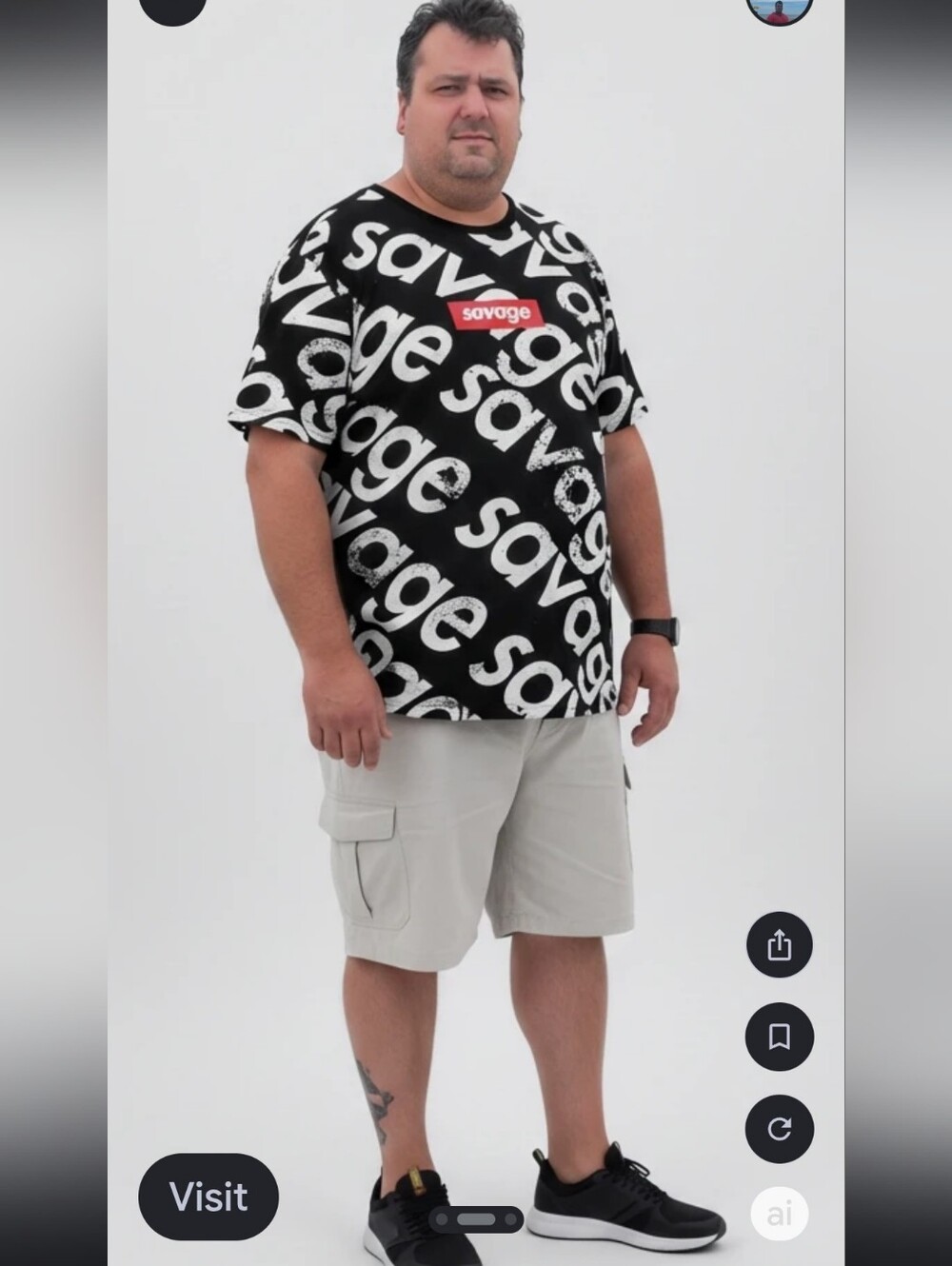 Brooklyn Cloth Savage Shirt black & white XXL cotton blend. Cool look